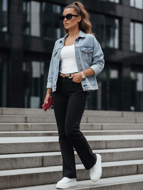 Spodnie damskie jeansowe wide leg DELUSSIA czarne Dstreet UY2669