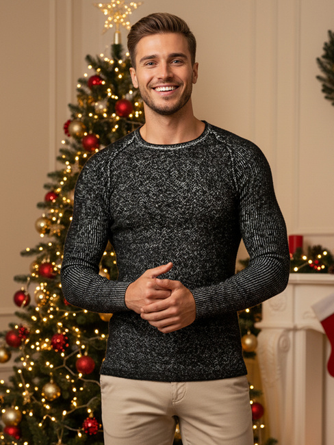 Sweter męski czarny WX2311z