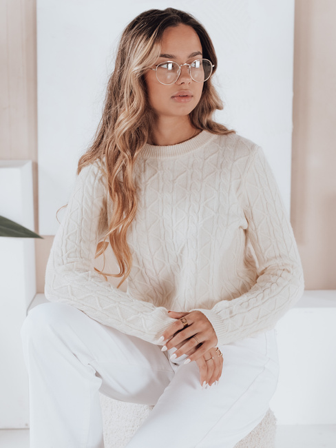 Damski sweter BRAVINA ecru Dstreet MY2527