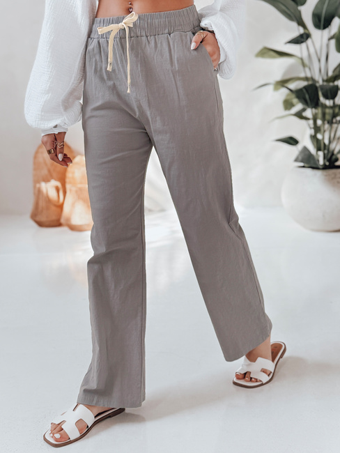 Spodnie damskie casualowe wide leg BOHO DAY szare Dstreet UY2650