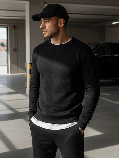 Bluza męska bez kaptura czarna BX2416