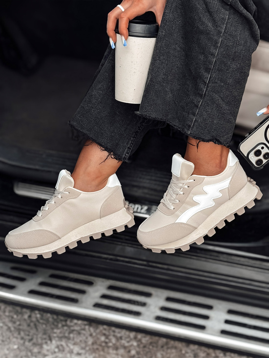 Sneakersy damskie RUNWAYGO beżowe Dstreet ZY0557