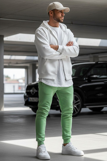 Spodnie męskie dresowe jasnozielone Dstreet UX3451