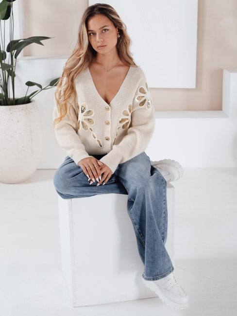  Damski kardigan KERINDA ecru Dstreet MY2500