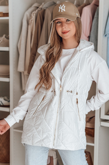 Kamizelka damska przejściowa pikowana OLINVIA biała Dstreet TY4886