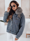 Kurtka damska FURDENIM jeansowa z futerkiem jasnoniebieska Dstreet TY4755