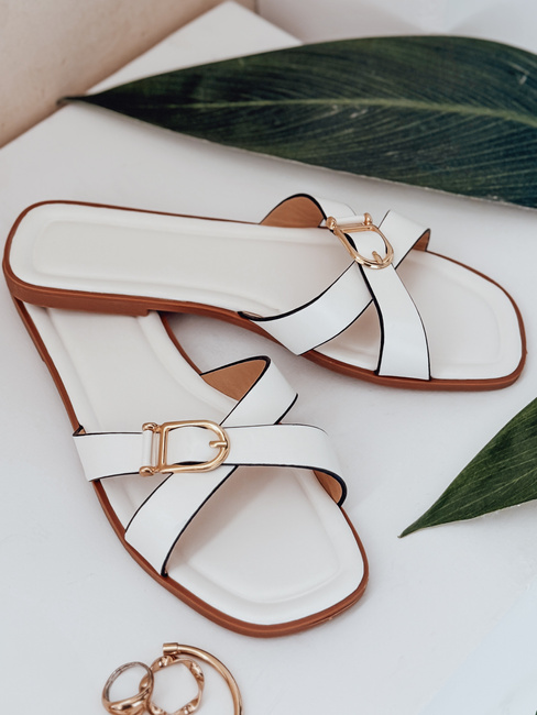 Klapki damskie BELICCA białe Dstreet ZY0998