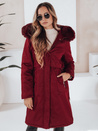 Kurtka zimowa damska parka z futerkiem bordowa Dstreet TY5114