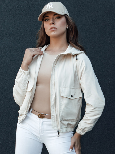 Kurtka przejściowa damska z kapturem BELIJ beżowa Dstreet TY4471