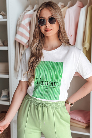 T-shirt damski LAMOUR biały Dstreet RY2586