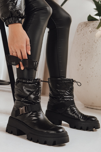 Buty damskie trapery czarne Dstreet ZY1299