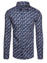 Koszula męska we wzory z długim rękawem granatowa Dstreet DX2666