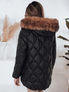 Kurtka zimowa damska LUMORE pikowana z kapturem czarna Dstreet TY5015