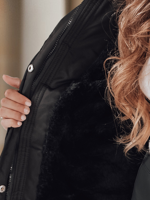 Kurtka zimowa damska parka z futerkiem czarna Dstreet TY5111