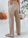 Spodnie damskie casualowe wide leg BOHO DAY khaki Dstreet UY2648