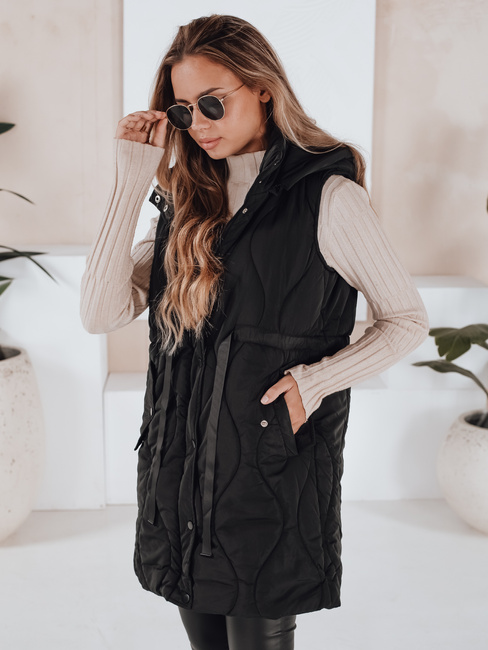 Kamizelka damska pikowana WELIA czarna Dstreet TY3294