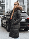 Kurtka damska zimowa pikowana z futerkiem czarna Dstreet TY5511
