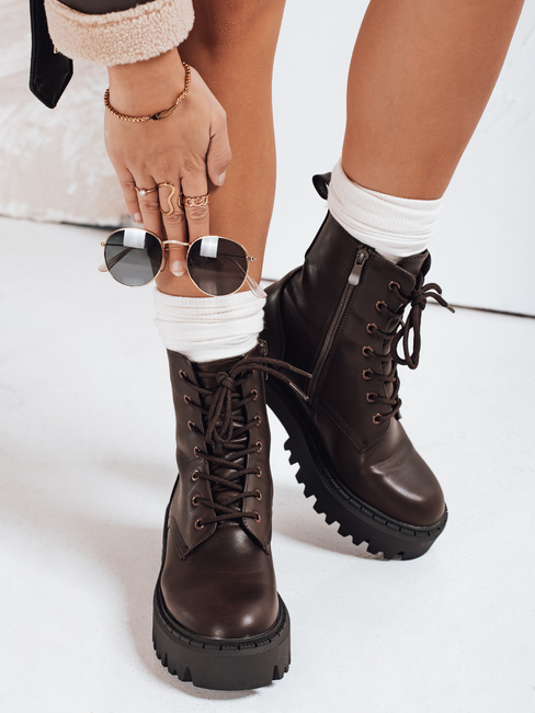 Trapery damskie ocieplane brązowe Dstreet ZY1206