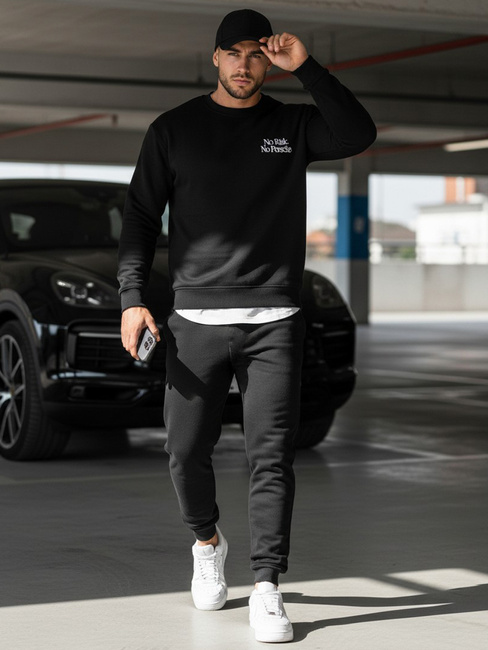 Bluza męska z nadrukiem czarna Dstreet BX5947