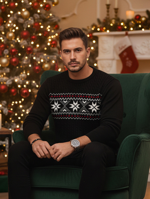 Sweter męski czarny Dstreet WX2276z