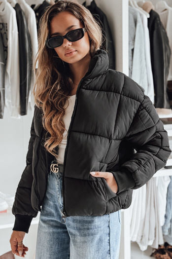 Kurtka damska zimowa krótka pikowana VIBEGIRL czarna Dstreet TY4948