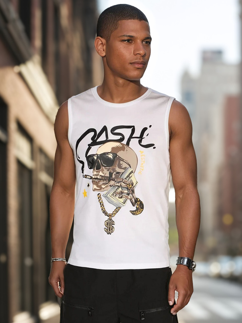 Koszulka męska bez rękawów biała Dstreet RX5654