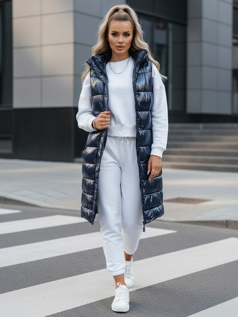 Kamizelka pikowana damska GANTINI niebieska Dstreet TY3743