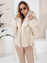 Kurtka damska ramoneska z futerkiem beżowa Dstreet TY5123