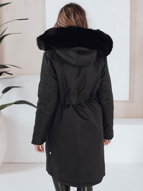 Kurtka zimowa damska parka z futerkiem czarna Dstreet TY5111