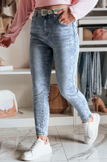 Spodnie damskie jeansowe slim fit z paskiem BOTANIDA niebieskie Dstreet UY2448