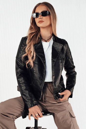 Kurtka skórzana damska ramoneska ERIPA czarna Dstreet TY4194