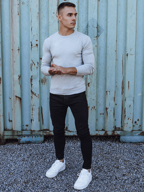 Sweter męski klasyczny jasnoszary Dstreet WX2212
