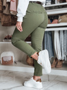 Spodnie damskie slim fit z paskiem LINESKA khaki Dstreet UY2575_2