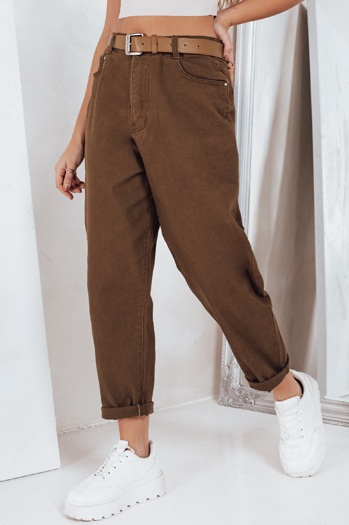 Jeansy damskie mom fit brązowe Dstreet UY2844