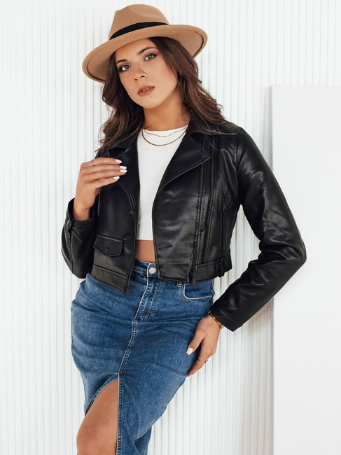 Kurtka skórzana damska ramoneska MOLTION czarna Dstreet TY4158