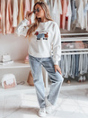Bluza damska oversize z haftem DOGSWEETY biała Dstreet BY1478