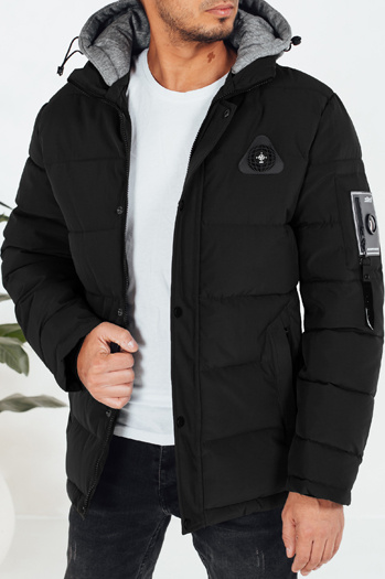 Kurtka męska zimowa z kapturem czarna Dstreet TX5091