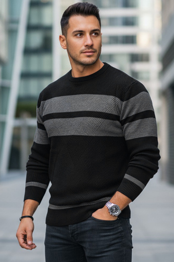 Sweter męski czarny Dstreet WX2329