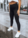 Prążkowane legginsy damskie JUST czarne Dstreet UY1585_2