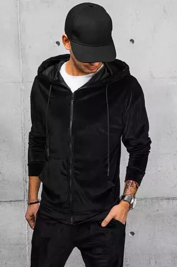 Bluza męska welurowa czarna Dstreet BX5544