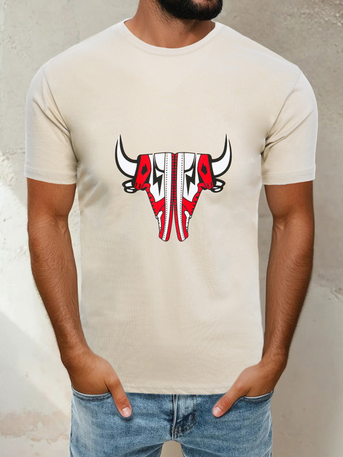 T-shirt męski beżowy Dstreet RX4932