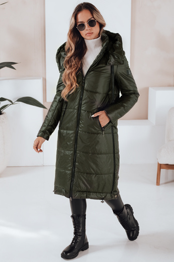 Kurtka damska przejściowa ORVITA pikowana z kapturem zielona Dstreet TY5025