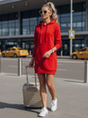 Bluza damska długa z kapturem oversize TIMMY czerwona Dstreet EY1935
