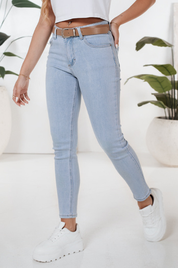 Damskie jeansy skinny BLUEVIBE niebieskie Dstreet UY2679