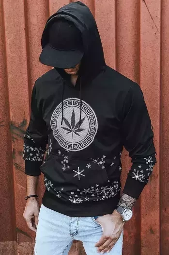 Bluza męska z nadrukiem czarna Dstreet BX5326