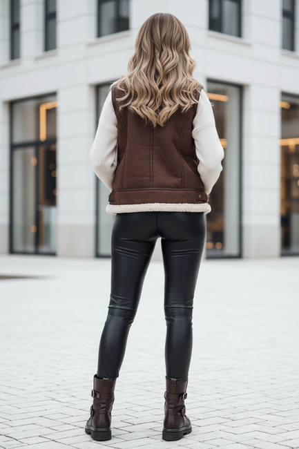 Spodnie damskie woskowane ELLODIX czarne Dstreet UY2230