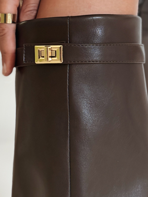 Kozaki z szeroką cholewką brązowe Dstreet ZY1028