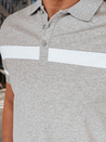 Koszulka męska polo z paskami szara Dstreet PX0629