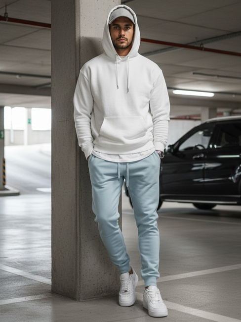 Spodnie męskie dresowe blękitne Dstreet UX3450