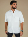 Koszula męska z krótkim rękawem biała Dstreet KX1083